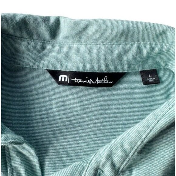Travis Mathew The Zinna Polo Shirt in Heather Green Mens Sz Large - Picture 5 of 11